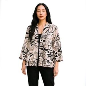 Chico's Beige and Black Swirl Kimono